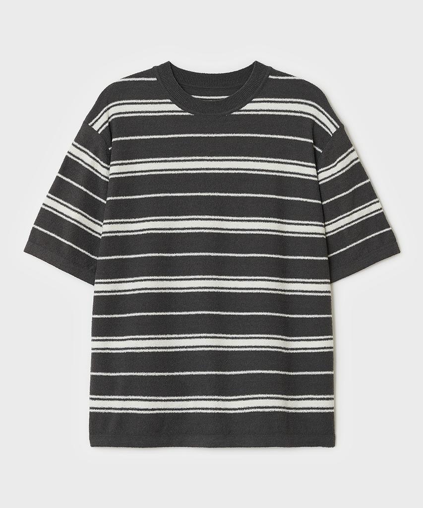 Bellie Multi-Stripe Short Sleeve Knit - Gray Stripe