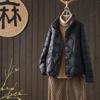 Retro short stand-up collar small women's down jacket fashionable casual warm white duck down jacket autumn and winter new products