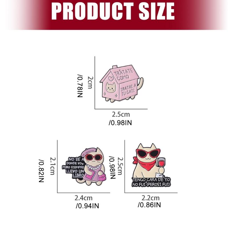 Funny Cartoon Cats Pin Elegant Metal Brooch For Jackets Backpacks And Caps Handmade Lapel Badge Accessory