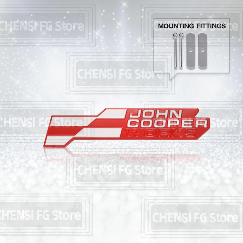 3D Metal Alloy NEW JCW Front Grille Badge For Cooper S R59 R60 R56 R58 F56 Countryman Clubman Car Rear Trunk Emblem Sticker