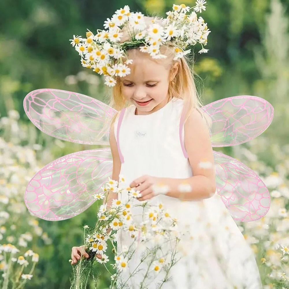 Halloween Costume Fairy Wings Sparkling Women Girls Princess Angel Wing Girls' Costume Accessories for Cosplay, Party, Dress Up