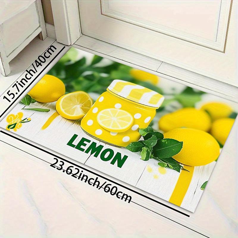 1 Stück Fruchtgetränk Muster Fußmatte Modern Küche Polyester Teppich Rutschfest Bunt Innen Teppich, Für Zuhause Badezimmer Schlafzimmer Wohnzimmer Dekor