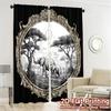 2pcs   2D FLAT PRINTING Curtains (Without Rod) Savanna Elegance Popular Curtains Versatile Durable Polyester Curtains Festive