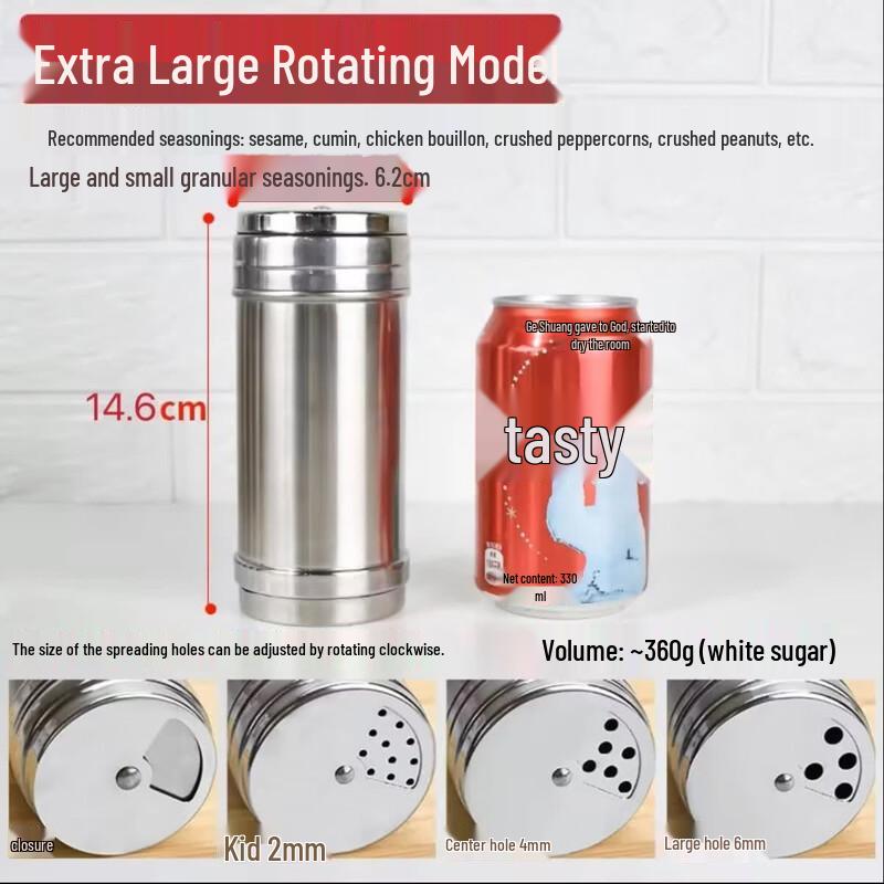 Zhishi Stainless Steel Seasoning Shaker Set (10-Pack)