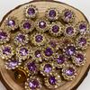 50P 10/12Mm Round  Glass Sewing Stone Glue-On Claw  Gold Base Button Sew On  For Diy Clothes Crafts