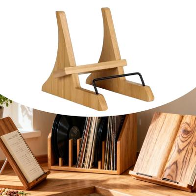 Wooden Cookbook Holder Book Stand Storage Office Home Bookrest Rack for Photo Kitchen Countertop