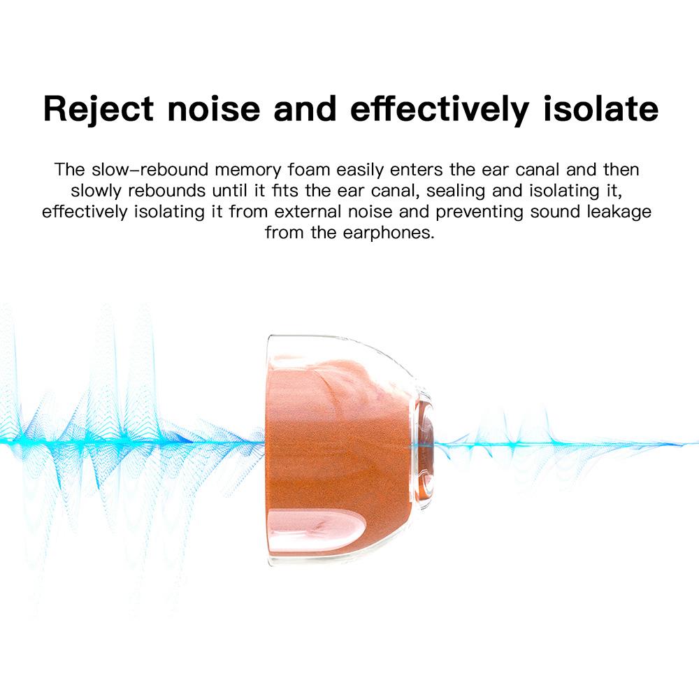 KEYSION Slow Rebound Memory Foam+Transparent Liquid Silicone Ear Tips SML Noise Isolating Soft Safe Eartips Earphone Accessories