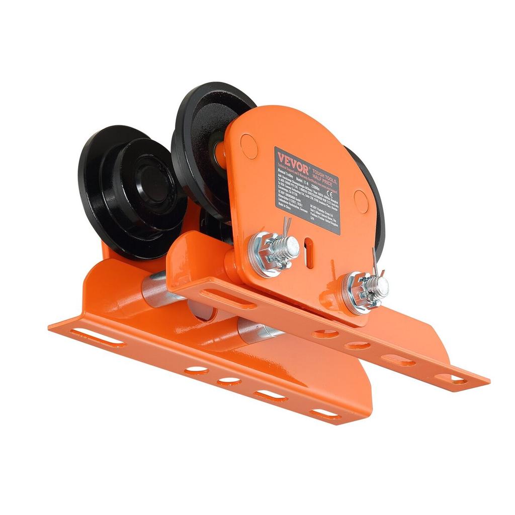 Electric Hoist Manual Trolley, 2200 lbs/1 Ton Capacity for PA200 PA250 PA300 PA400 PA500, Push Beam Trolley with Dual Wheels, 2.68"-4.33" Adjustable