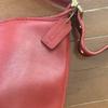 Coach Bucket-Style Shoulder Bag Red 9953 Vintage Leather Light signs use