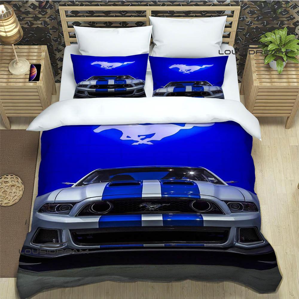 3D M-Mustang logo samochodu Pościel wykwintny zestaw pościeli poszewka na kołdrę zestaw kołdry pościel luksusowy prezent urodzinowy