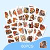 60Pcs Punch Monkey Cartoon Vinyl Sticker Set Fun Inspirational Waterproof Decals for Laptops Water Bottles Luggage Fun Expression Stickers