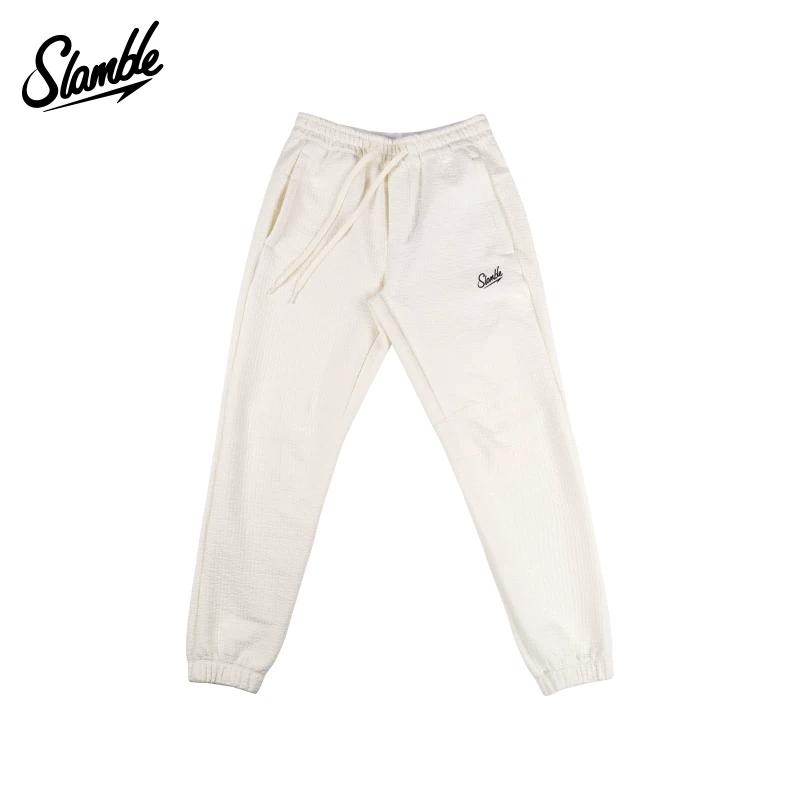 Slamble Autumn and Winter New Sports Casual Pants for Men and Women, Loose Fit, Versatile Jogger Sweatpants, American Style M белый