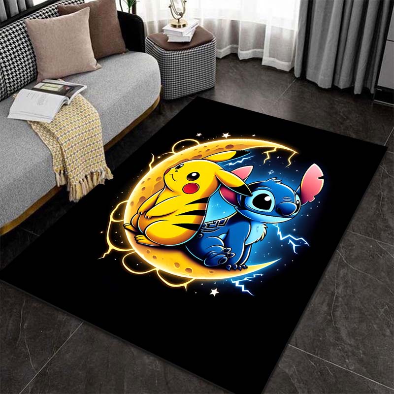 Japan P-Pokemon Pikachu Pattern Cartoon Carpets for Living Room Bedroom Bedside Floor Mat Area Rug Home Decor Luxury Gifts