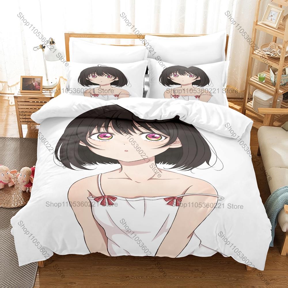 Cool How to Become Ordinary Bedding Set Duvet Cover + 2 Pillowcases High School Romance Anime Girls Bedroom Decor