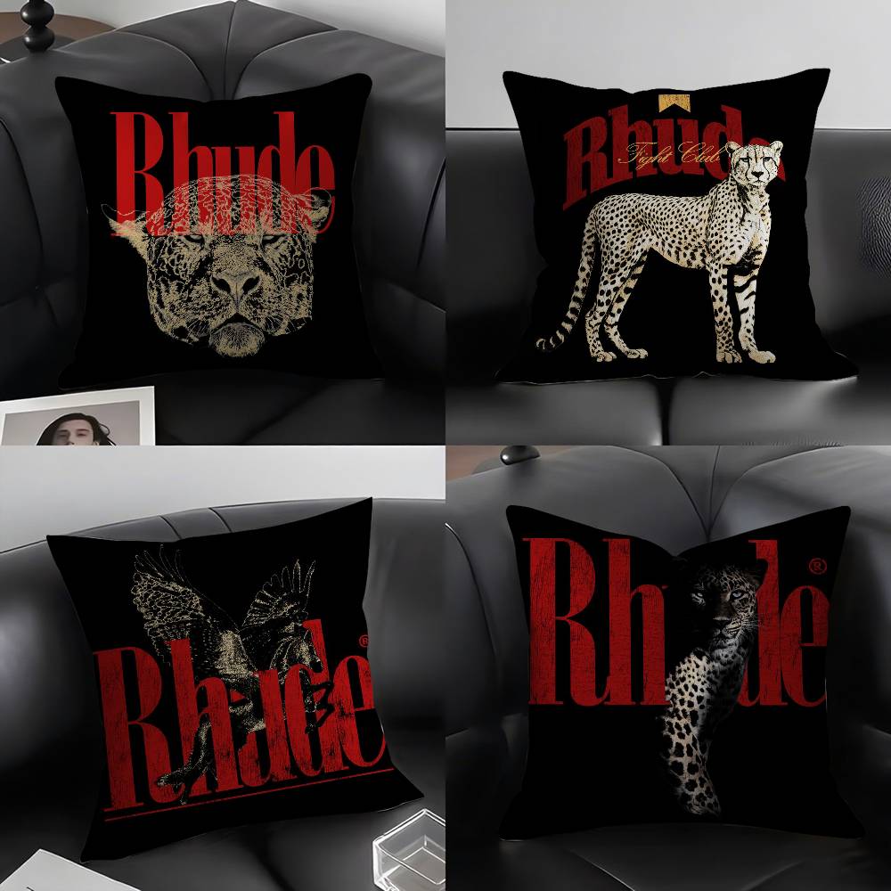 Fashion Brand R_RHUDEs Pillow Case Home Dorm Chair Back Short Plush Double-sided Printing Office Nap Time Cushion Cover