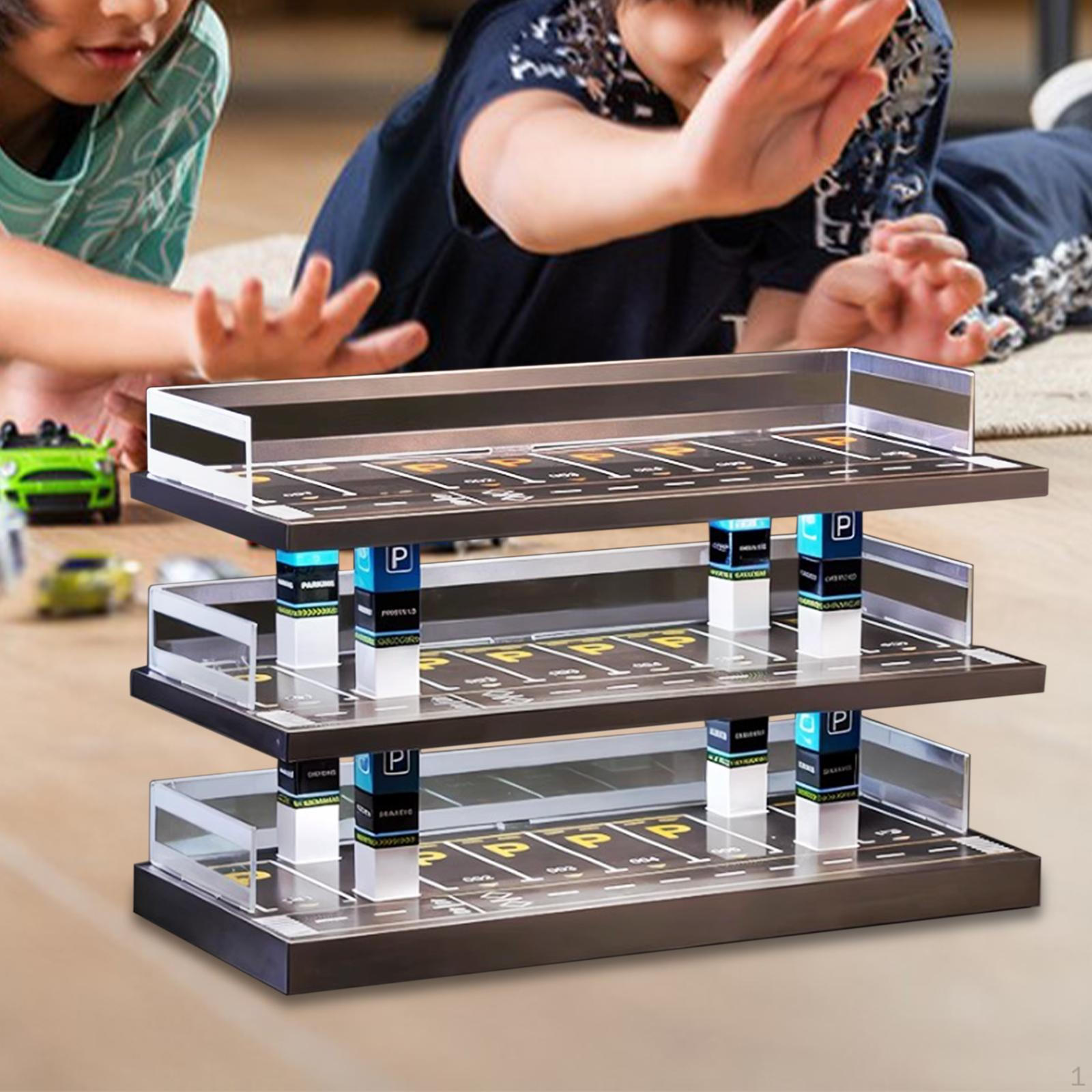 

1/64 Car Model Showcase with Light for Alloy Vehicles Protection Stand 3 layers