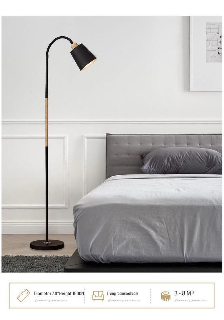 Nordic LED Floor Lamp with Remote Control - Dimmable, Modern Design for Living Room, Bedroom, or Study