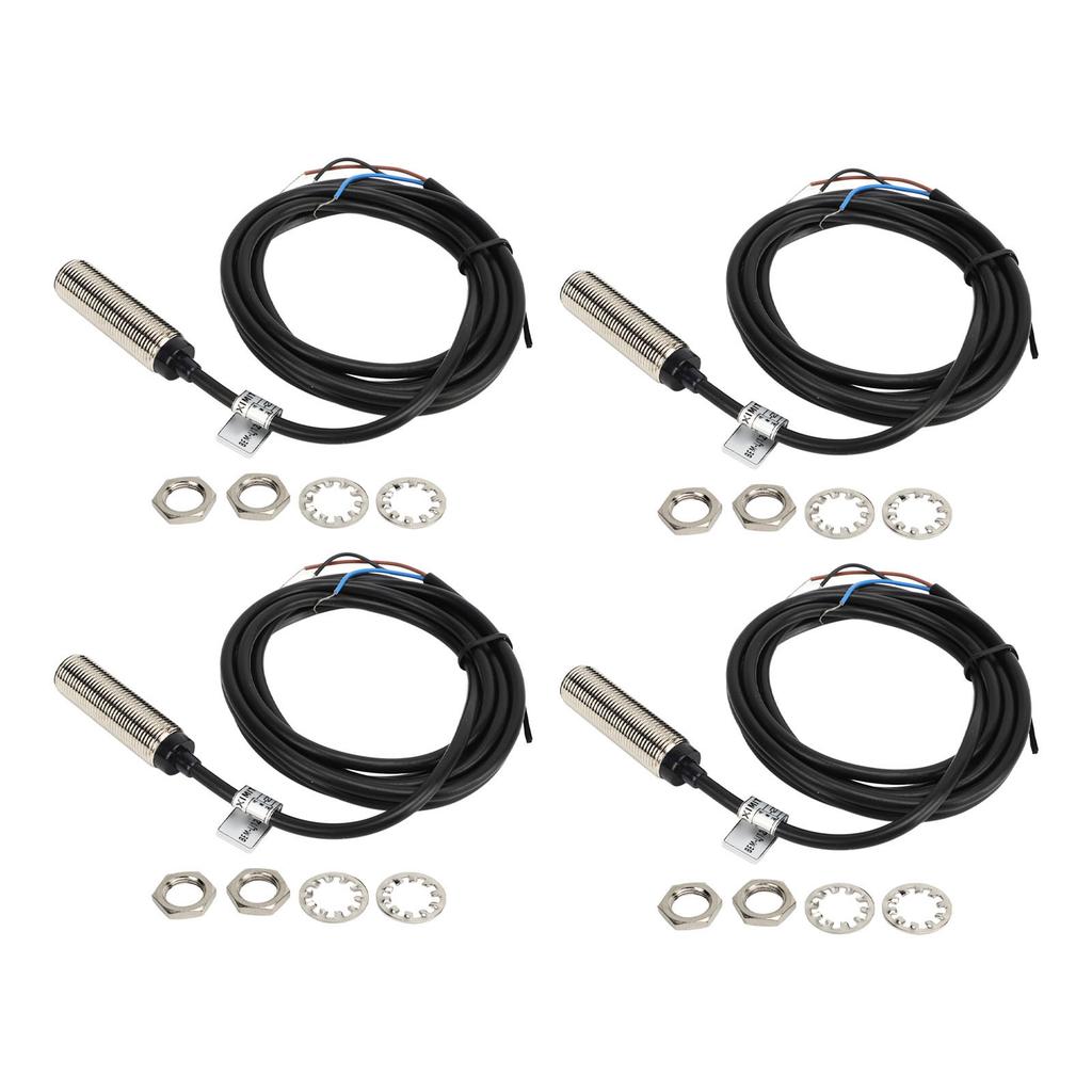 4Pcs 12mm Inductive Proximity Switch PNP 3 Wire Normally Open IP67 NO Contact Proximity Sensor