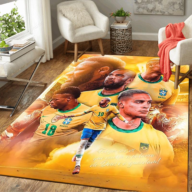 1pc Football Player Action Rug, Office Carpet Indoor Outdoor Entrance Doormat, Non-Slip Soft And Comfortable, Living Room. DT707080