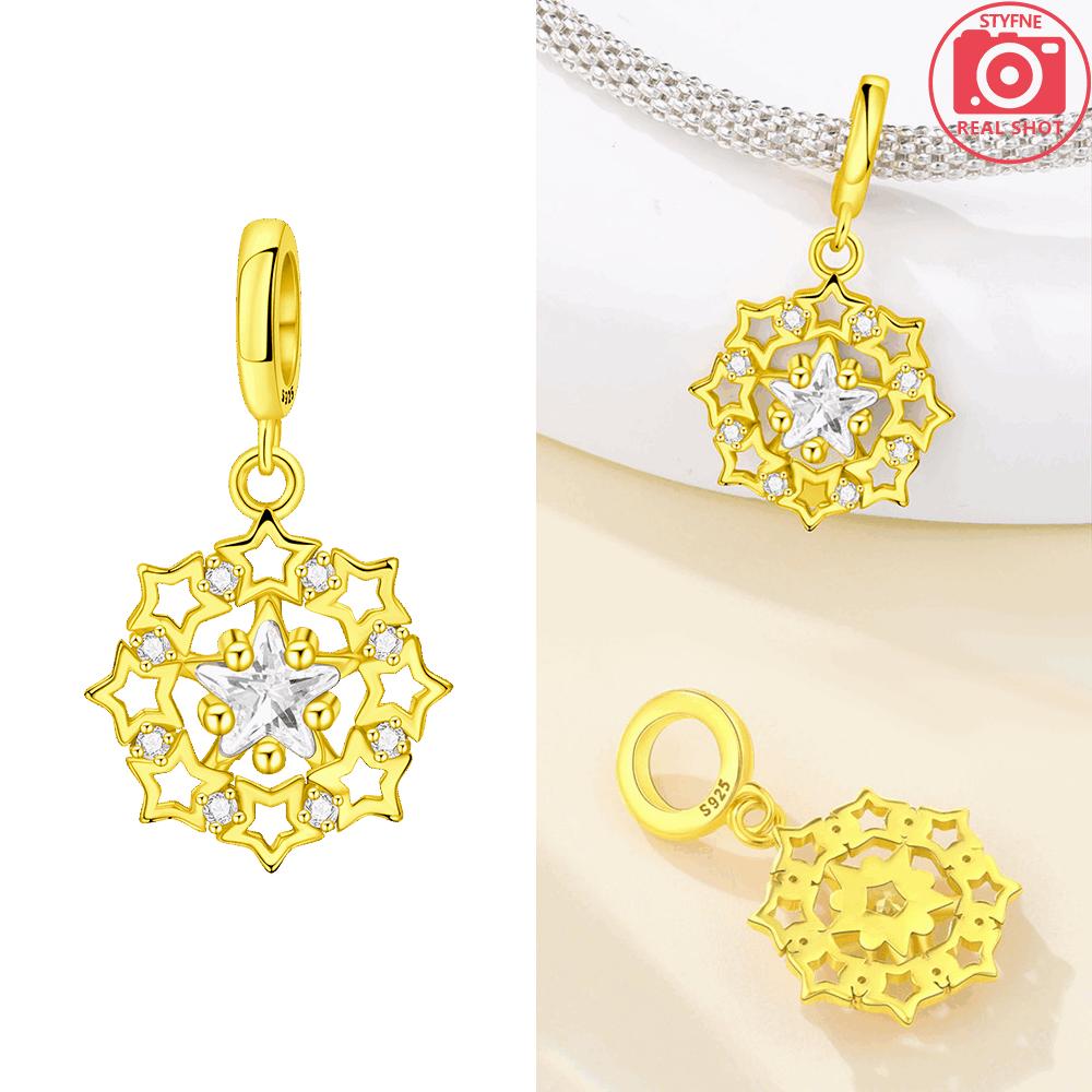 Gold Series Original Copper Sleeping Cat Cute Moon Grape Cherry Star Moon Pendant Beads Fit Bracelet Women Jewelry Gift Diy