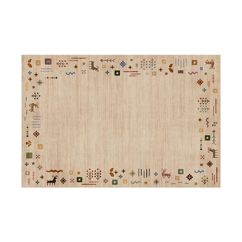 Green Vintage Pastoral Landscape Carpet Mat - Traditional Pattern Border Rug for Living Room Home Decoration Welcome Mat