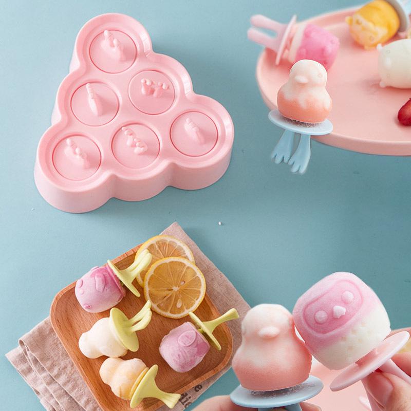 Ice Cream Silicone molds ice cube maker Popsicle Molds with Lid DIY Ice Mold candy bar Ice Pop Maker Mould Kitchen Accessories