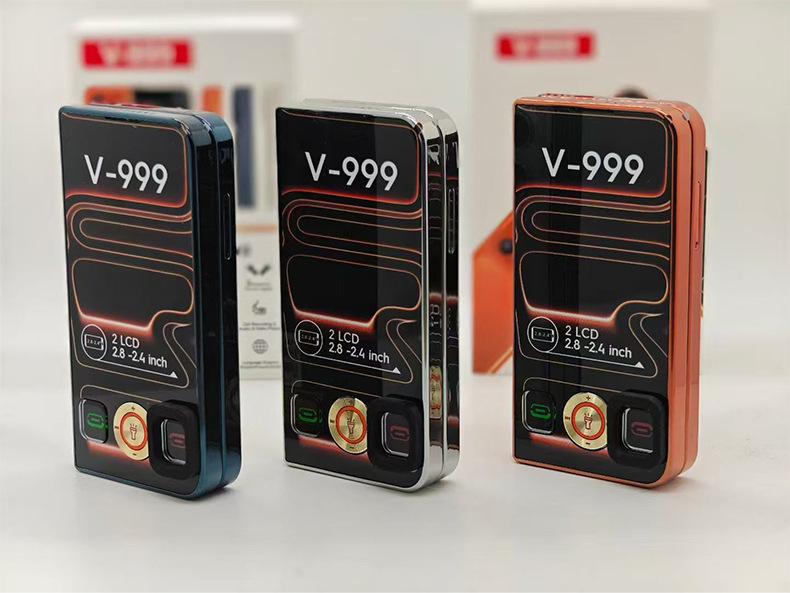 V999 Dual-Screen Foldable Mobile Phone: 2G, Dual SIM, Large Display, Loud Audio, Multilingual, New Arrival