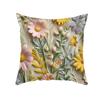 New Decorative Pillowcase 3D Three-dimensional Imitation Embroidered Flower Pillowcase Sofa Backrest Cushion Cover
