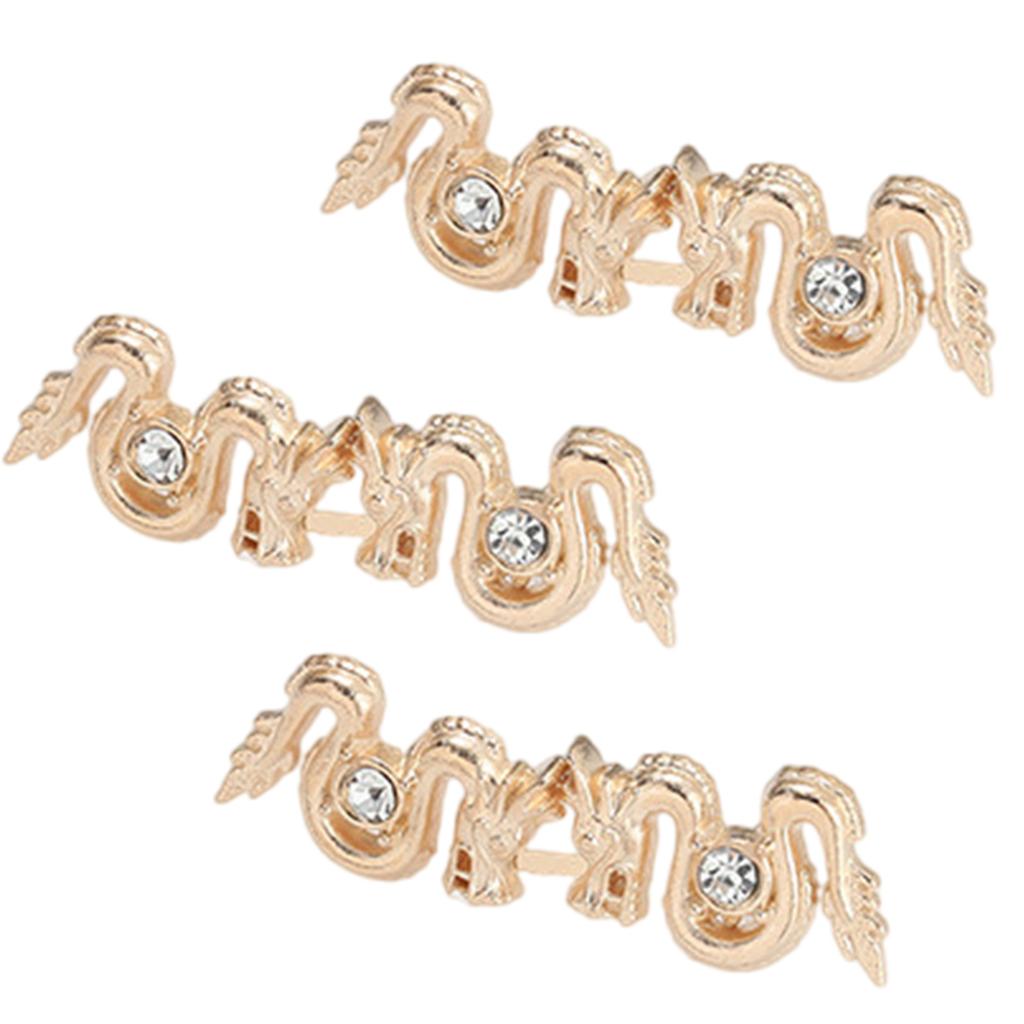 3Pieces Dragon Shape Waist Tighten Pin for Pants Jeans Waist Cinching Button Clasp Waist Brooch Clip Waist Fitness Pin