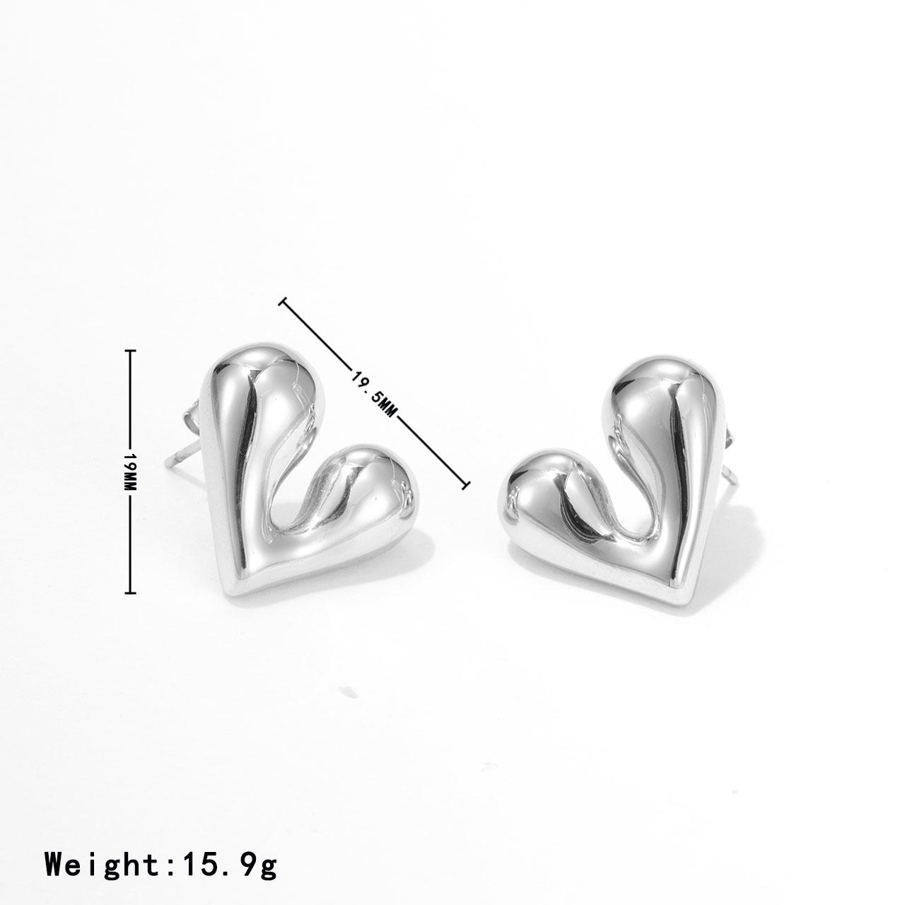 CARLIDANA New Arrival Fashion Jewelry Minimalist Popular Shell Crystal Gold Color Stainless Steel Irregular Heart Women Earrings