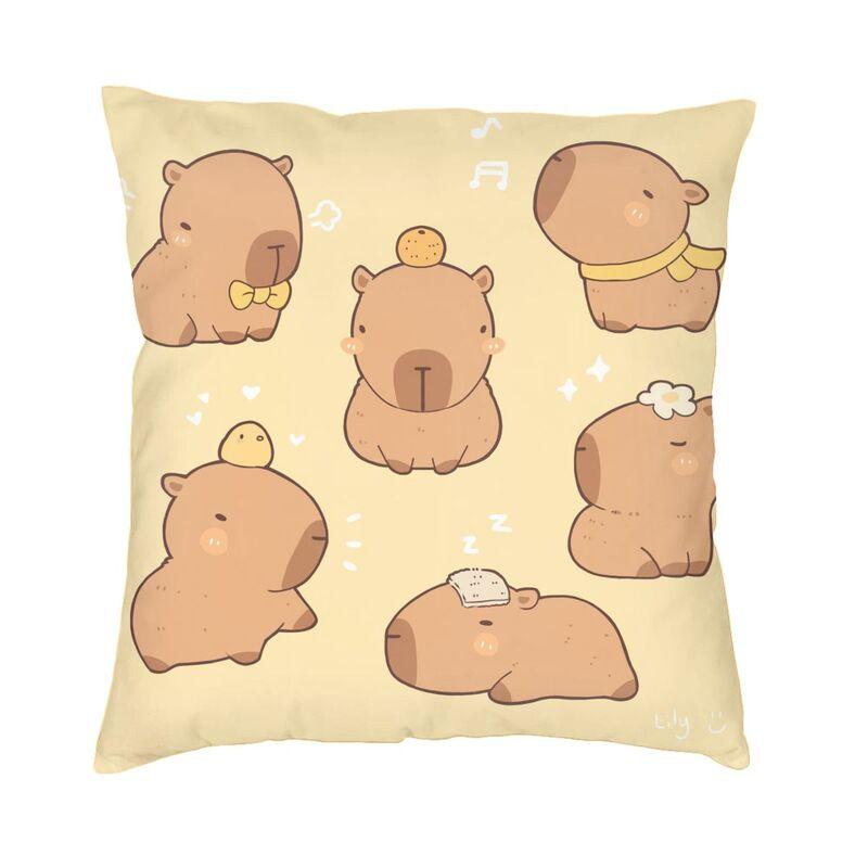 Capybara Cushion Cover Two Side Printing Floor Pillow Case for Living Room Fashion Pillowcase Home Decorative