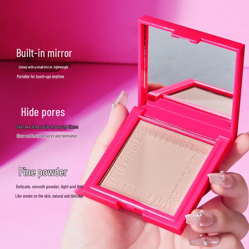 QXQY Matte Soft Focus Powder: Long-Lasting, Non-Cakey, Brightening Honey Compact for Setting and Touch-Ups.