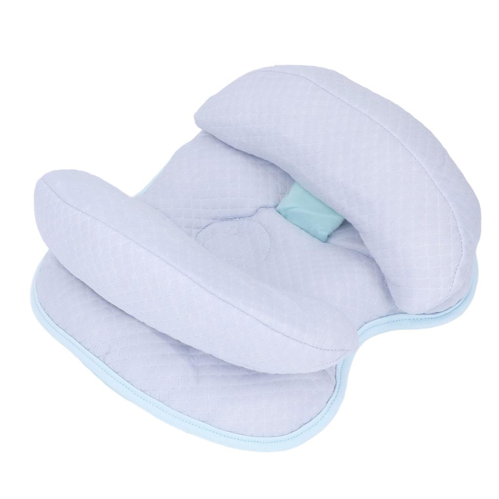 Baby Head Neck Support Pillow Prevent Flat Head Adjustable Breathable Infant Travel Pillow Blue