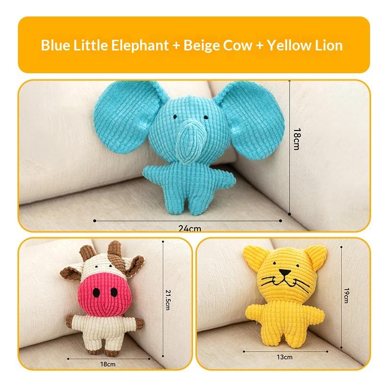 Interactive Training Toys for Dogs Cute Animal Plush Sounding Toys Stress-relief and Bite-resistant Pet Toys for Cats
