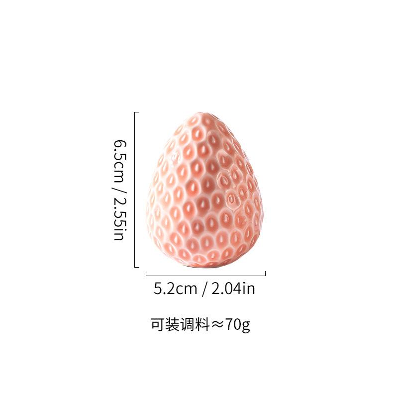European Ceramic Strawberry Cruet Oil Pot Creative Fruit Kitchen Seasoning Jar Salt Sugar Chili Jar Soy Sauce Vinegar Bottle New