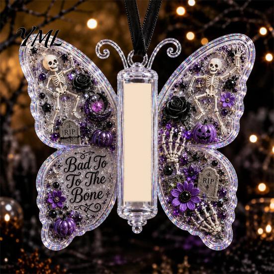 Graduation Money Gift Box Acrylic Butterfly Cash Ornament, Christmas Halloween Holder with Clear Rolled Bill Storage Container Compartment,