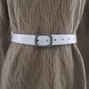 Girl Color Solid Fashionable Pure Leather Belt D Shaped Buckle Daily Use Casual