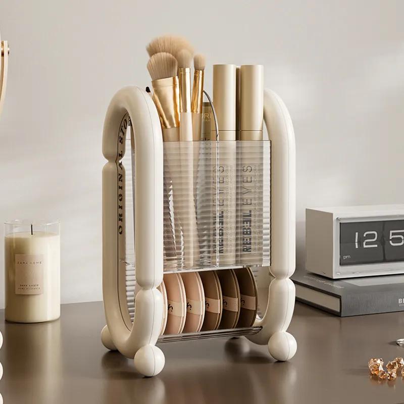 Makeup Brush Storage Tube Light Luxury Minimalist Dressing Table Desktop Eyebrow Pencil Brush Lipstick Fashionable Storage Rack YLE169