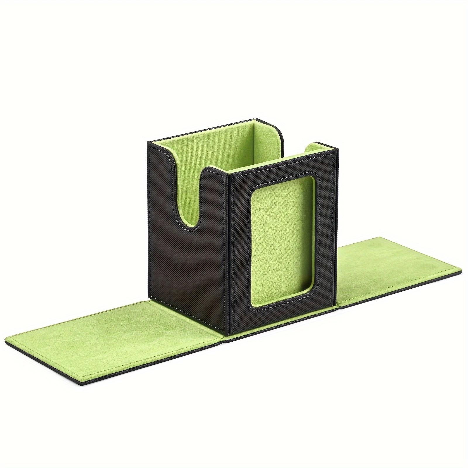 

Display Window,Trading Card Storage Case,Holds 120+ Single Sleeved Cards,PU Leather Card Box for TCG Card with Card Deck Box Tool