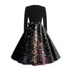 Women's Fashionable And Elegant  Winter Long-sleeved Christmas Tree Print Dress