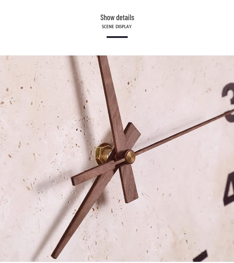 Japanese Wabi-Sabi Yellow Stone Clock & Wall Lamp for Homestay or Hotel Bedroom Corridor