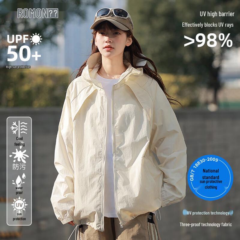 ROMON Unisex Cycling UV Protection Hooded Sun Jacket 2XL