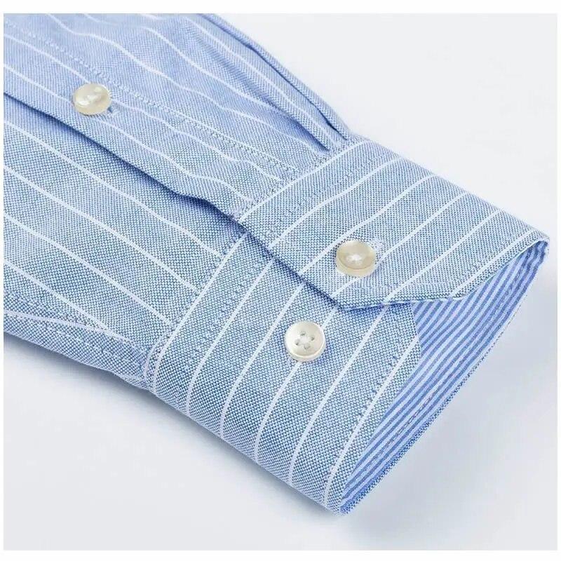 Formal Business Dress Shirts 100% Cotton Men's Long Sleeve Oxford Shirt Cotton Casual Collared Shirt