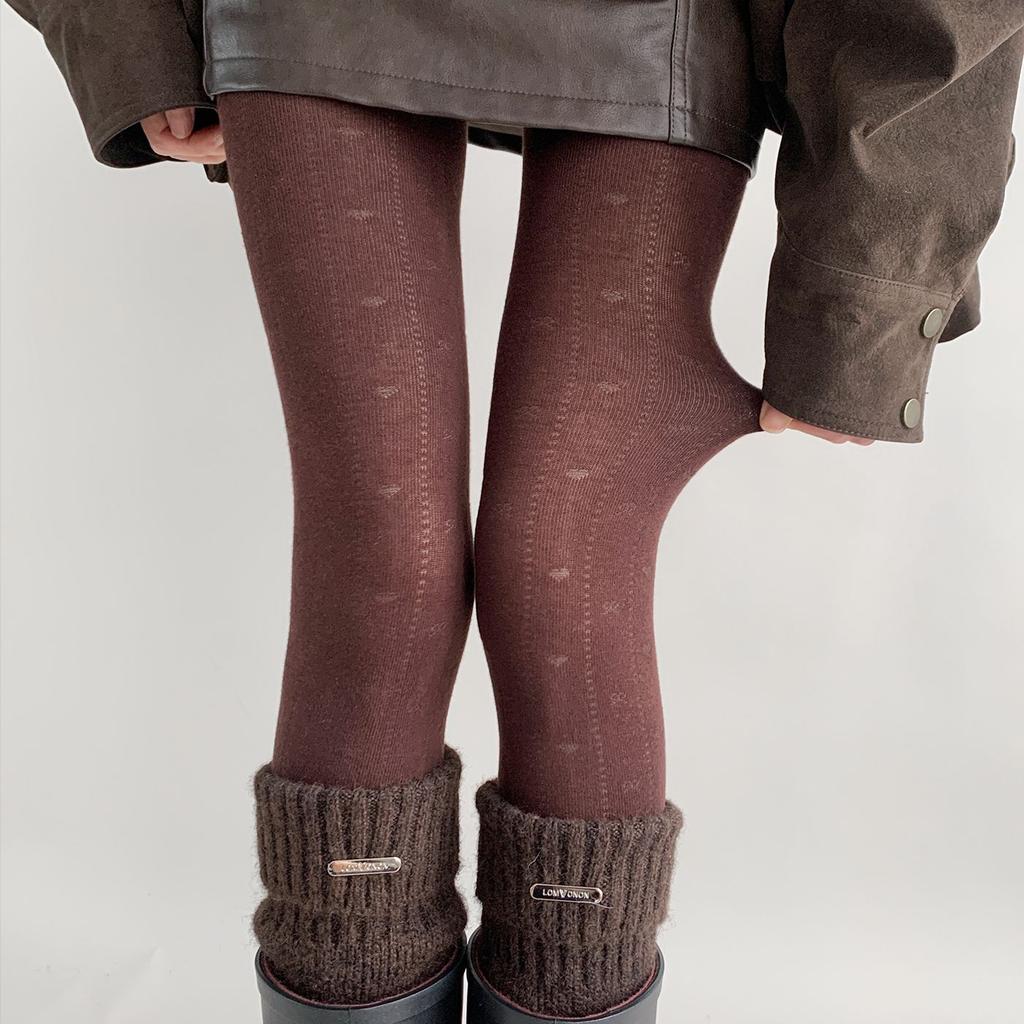 Dark Gray Pantyhose Women'S Spring And Autumn Retro Love Hollow Outer Stockings Japanese Jk Sweet White Leggings