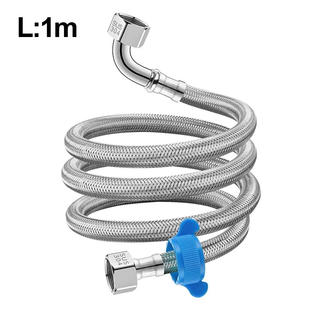 1pc 60/80/100cm Flexible Pipe Contectors 1/2" (90°) X 1/2" Size Elbow Plumbing Bathrooms Kitchens Plumbing Tools Accessories