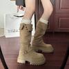Retro Western Cowboy Boots Women's 2026 New Autumn Thick-soled Two Wear Tall Knight Pile Boots