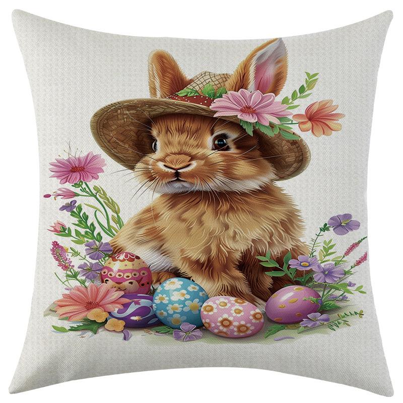 

New Mother s Day Series Linen Pillowcase, Holiday Decoration Car Flower Cushion Cover 45 * 45 separate pillow cover