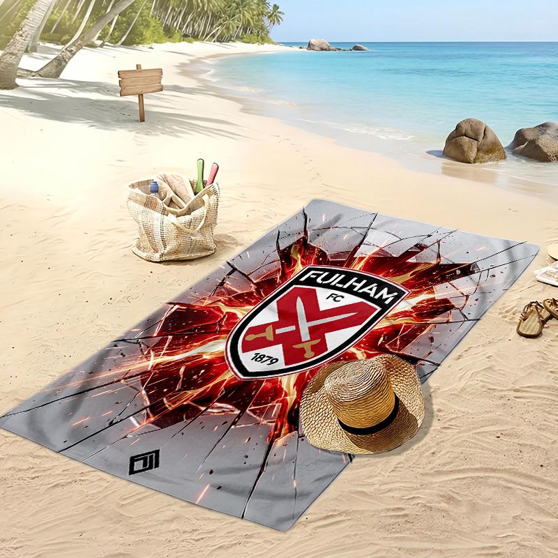 Fulham Football Print Beach Towel, Large Soft Quick Dry Towel for Beach Camping Swimming
