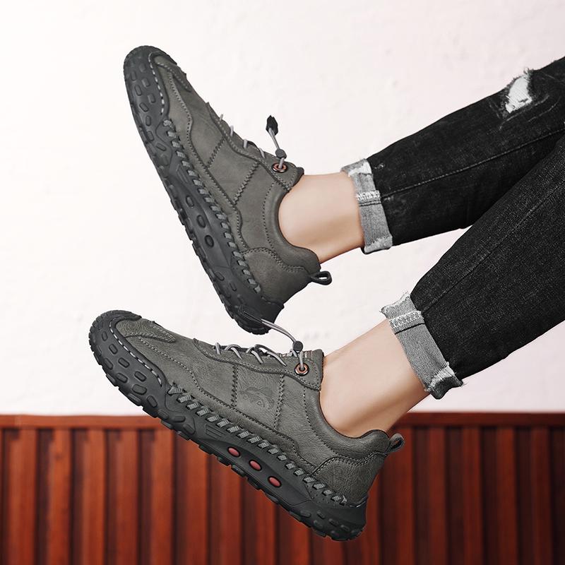 Mens Moccasin Shoes Retro Cow Leather Shoes Men Loafers Handmade Casual Leather Shoes Moccasins Men Flats Shoes
