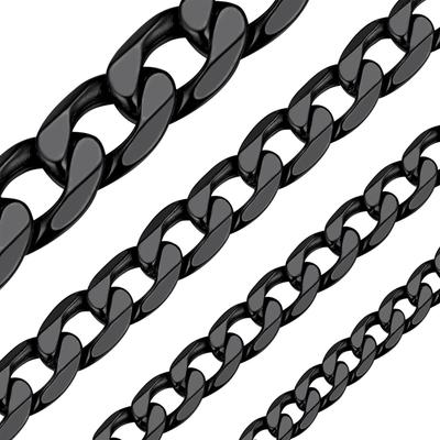[ChainsHouse] Men's Necklace, Chain Only, Surgical Stainless Steel, Black, 55cm, 4mm, Simple Accessory